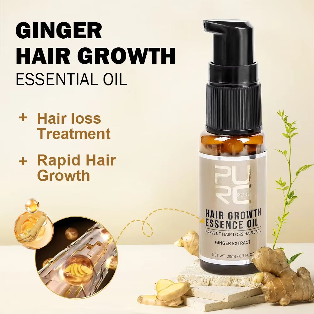Ginger Hair Spray Root Strengthening Oil Nourishing & Repairing Serum Hair Care Products Set for Men Women
